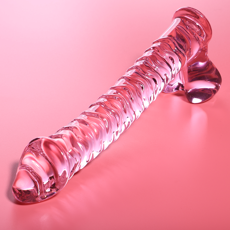Gode en verre Nebula Ibiza modèle 23 rose 21,5 cm