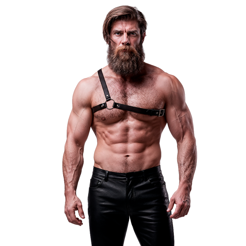 harnais épaules croisées en éco-cuir pour homme Fetish Submissive Attitude, photo principale