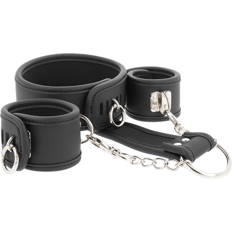 collier et menottes en cuir végan Fetish Submissive photo principale
