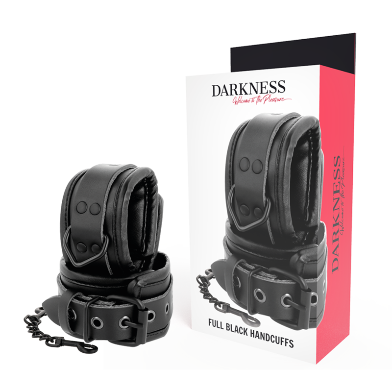 menottes réglables en faux cuir noir Darkness