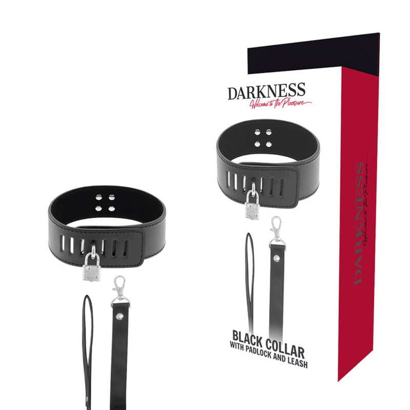 collier BDSM avec cadenas noir Darkness