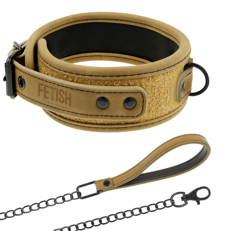 collier de soumission chaîne doublée néoprène Fetish Submissive Origin