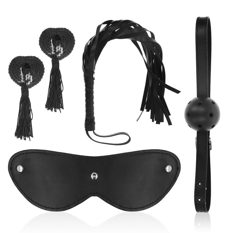 Kit BDSM couple numéro 7 avec fouet et bâillon Ohmama, photo principale
