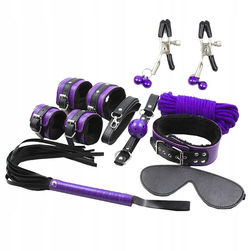 kit BDSM 8 pièces violet et noir Secretplay