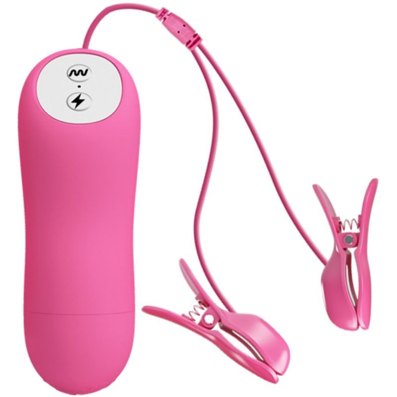 pinces à tétons vibrantes avec électrostimulation fuchsia Baile, photo principale