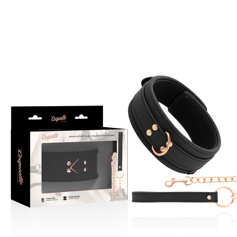 collier fantaisie avec bracelet et laisse en cuir végan doublure néoprène Coquette Chic Desire Fantasy photo principale
