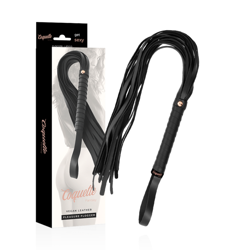 fouet fantaisie en cuir végan 28 cm Coquette Chic Desire photo principale