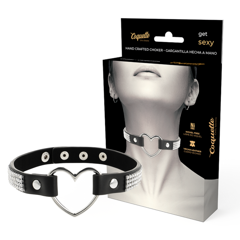 ras de cou en cuir végan avec cœur Coquette Chic Desire photo principale