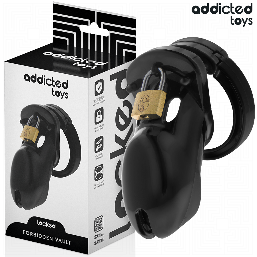 cage de chasteté 10 cm avec 5 anneaux Addicted Toys Locked
