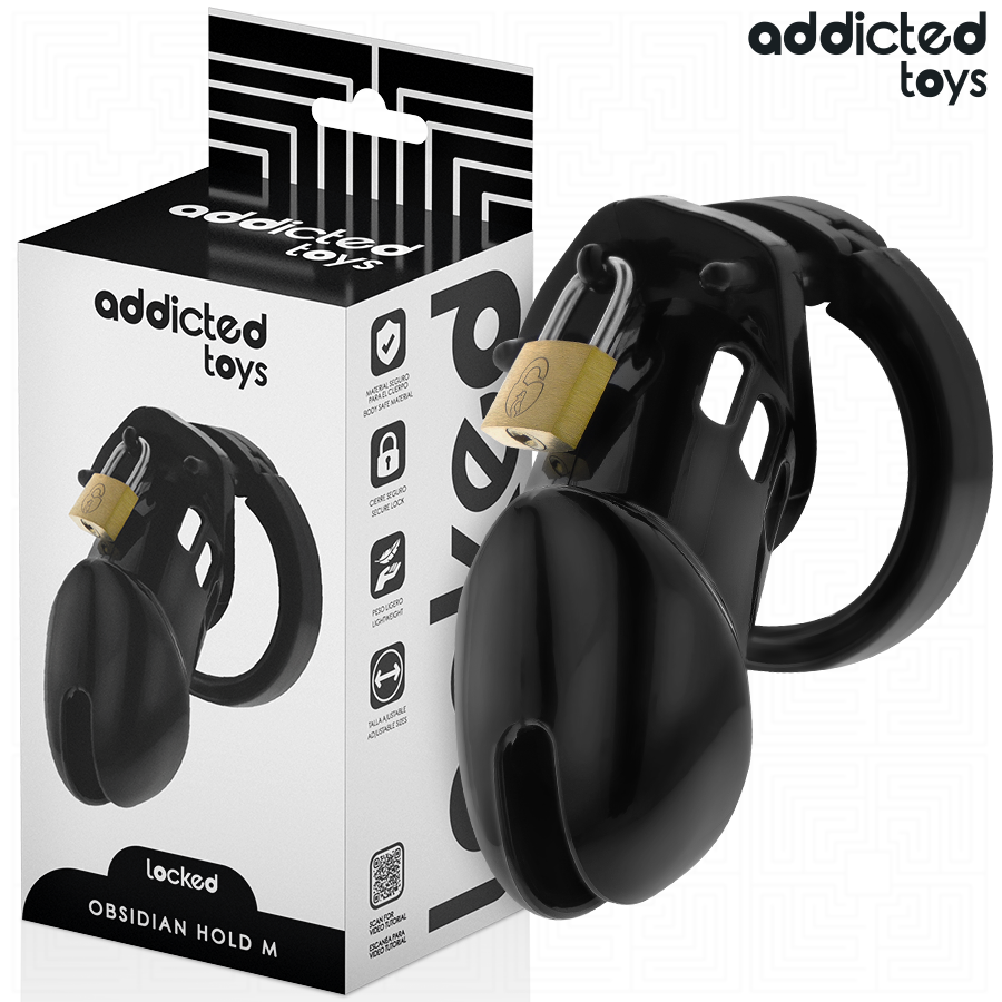 Addicted Toys Locked cage de chasteté Obsidian Hold taille M, vue 1 sur 7