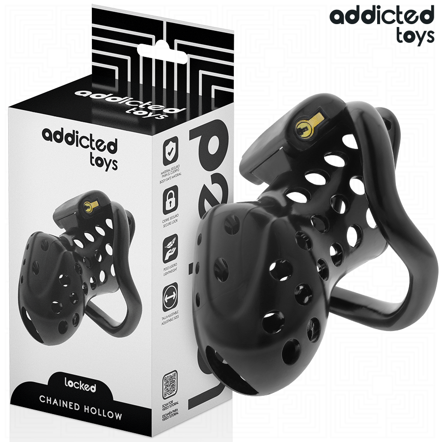 Addicted Toys Locked cage de chasteté creuse enchaînée 10,5 cm, vue 1 sur 7