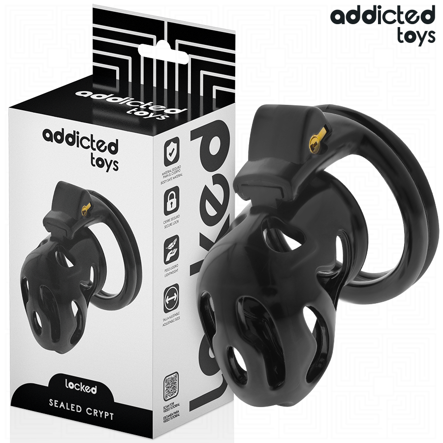 Addicted Toys Locked cage de chasteté cryptée et scellée 8 cm, vue 1 sur 7