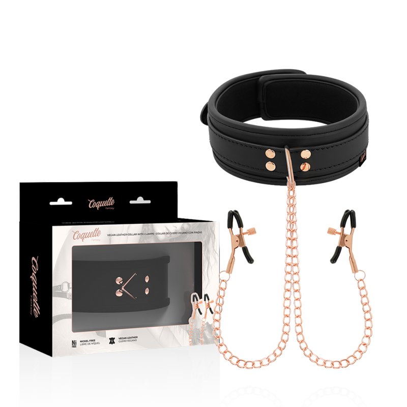 collier avec pinces à tétons fantaisie doublure néoprène Coquette Chic Desire Fantasy photo principale
