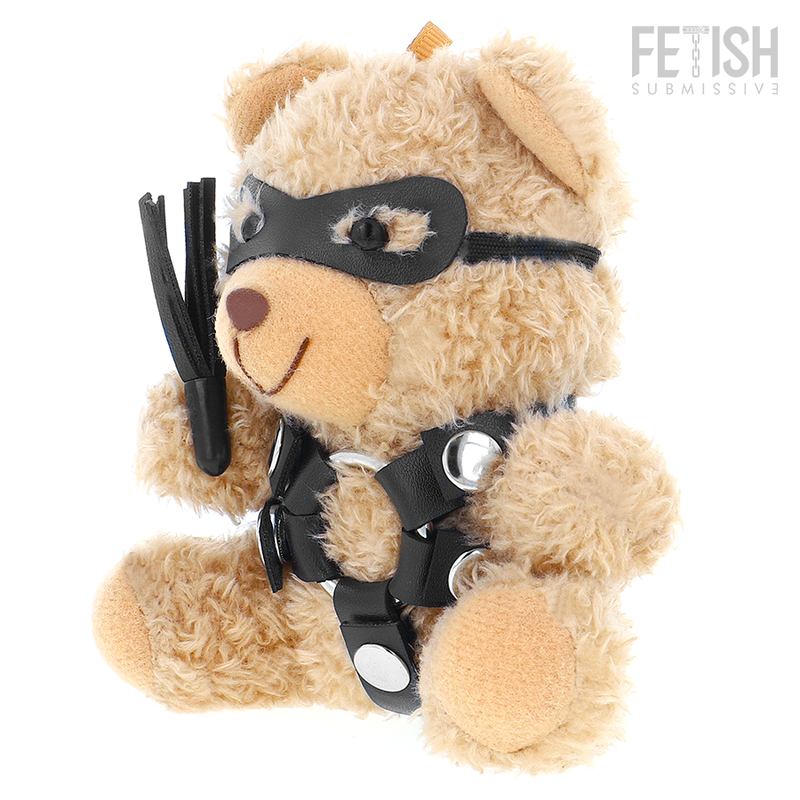 Ours en peluche BDSM Ted Fetish Submissive modèle 2 avec fouet, masque et harnais