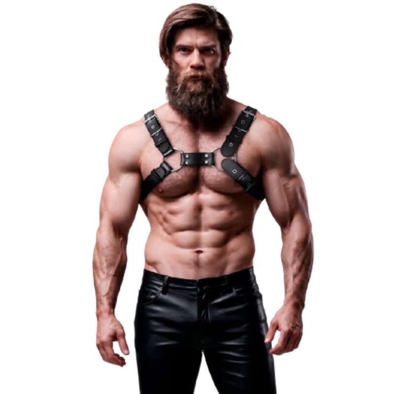 Harnais poitrine bulldog homme éco cuir Fetish Submissive, vue 1 sur 6