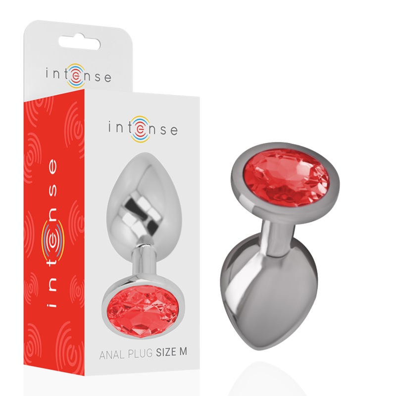 plug anal métal bijou Intense rouge taille M