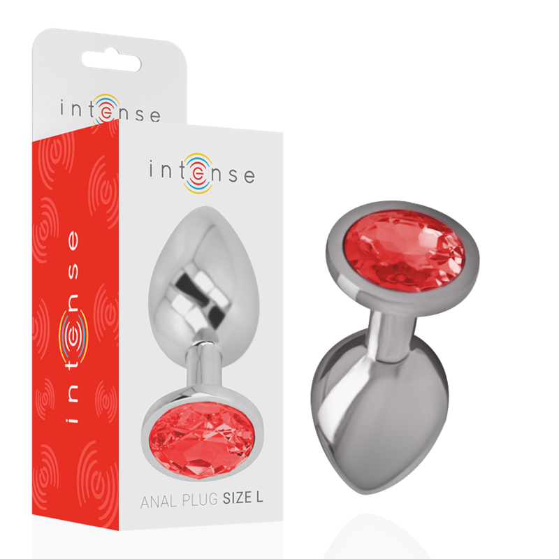 plug anal métal bijou Intense rouge taille L