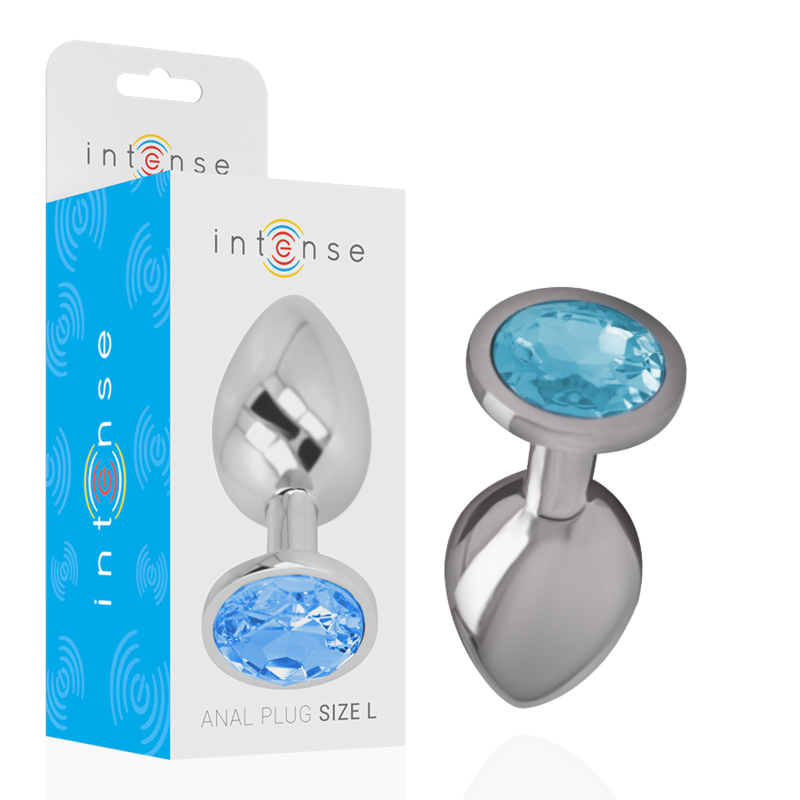 plug anal métal bijou Intense bleu taille L