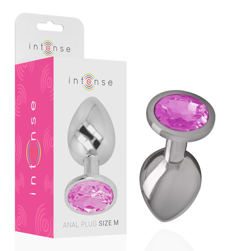 plug anal métal bijou Intense rose taille M