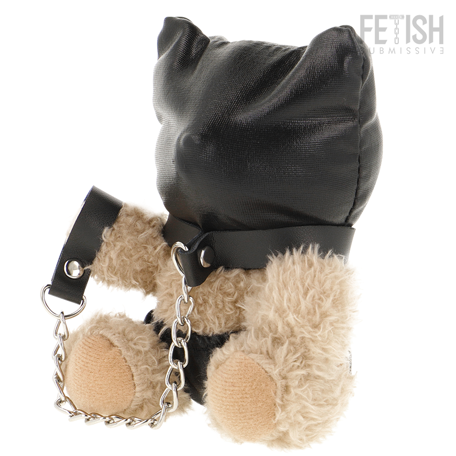 Ours en peluche BDSM Momo Fetish Submissive modèle 8 avec capuche de style bondage