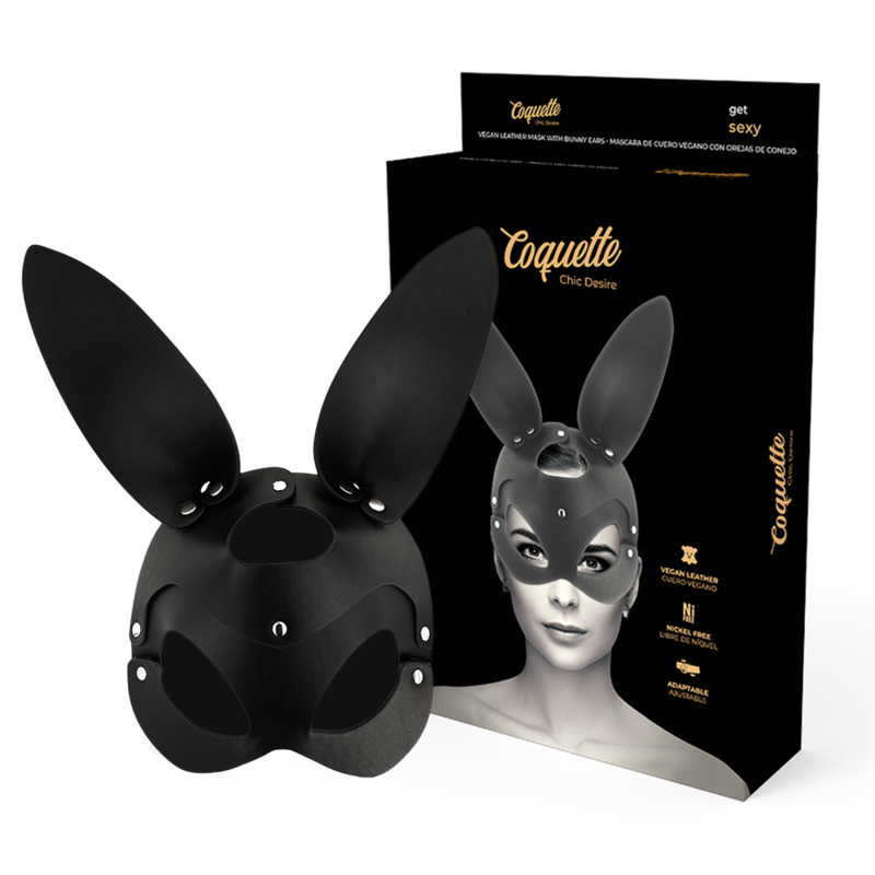 masque en cuir végan avec oreilles de lapin Coquette Chic Desire photo principale