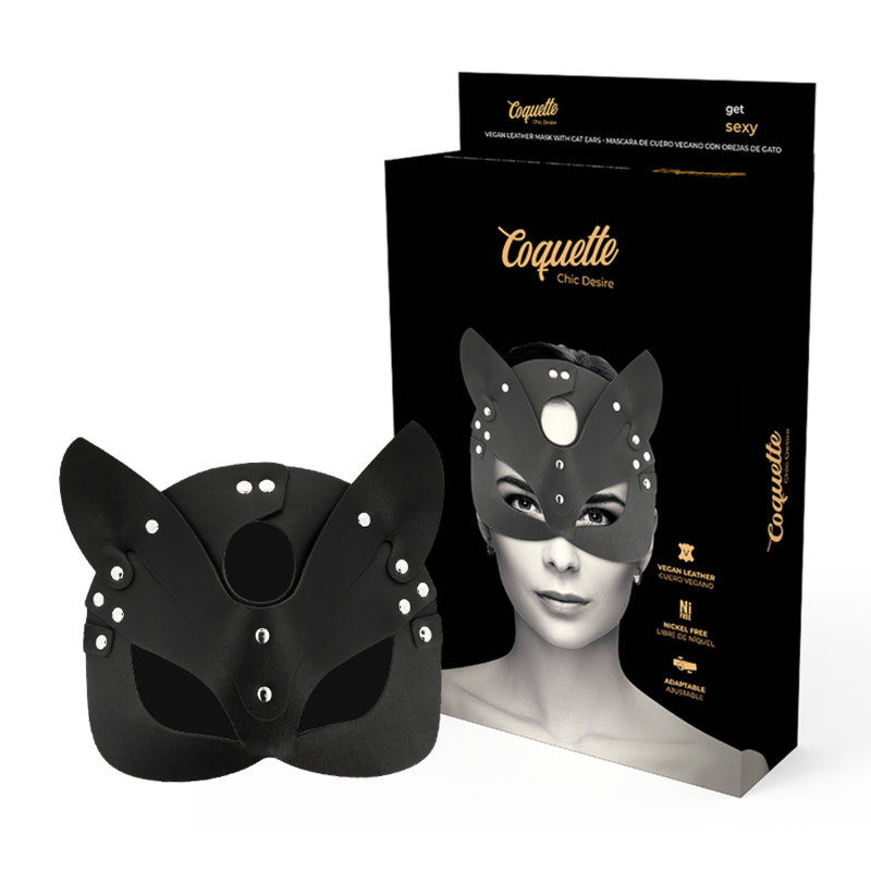 masque en cuir végan avec oreilles de chat Coquette Chic Desire photo principale