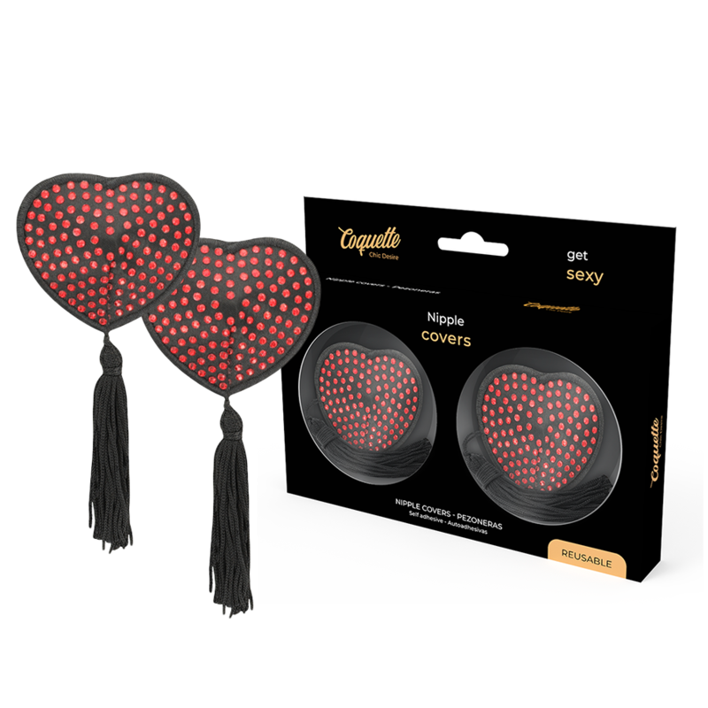 cache-tétons rouge et noir Coquette Chic Desire, photo principale