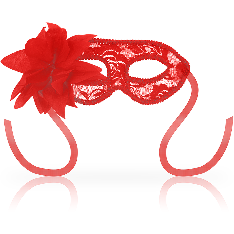 masque vénitien dentelle et fleur rouge OHMAMA photo principale