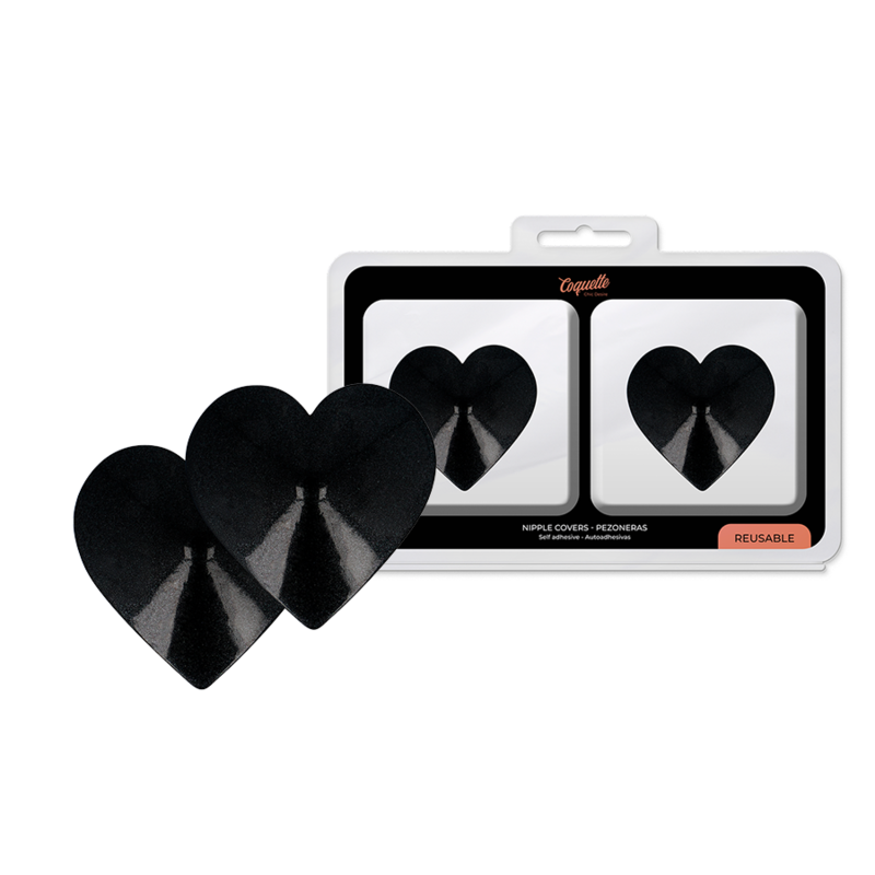 cache-tétons cœurs noirs réutilisables Coquette Chic Desire, photo principale