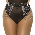 ceinture chaîne en cuir noir taille unique Subblime, photo principale