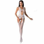bodystocking résille ouverture entrejambe Passion BS057 blanc