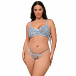 ensemble soutien-gorge et culotte brodés de fleurs bleu ciel L/XL Subblime 957636, photo principale