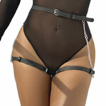 Harnais ceinture cuir noir à chaînes Subblime vue 11 sur 11
