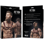 Harnais poitrine homme éco cuir noir rouge Fetish Submissive vue 6 sur 6