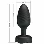 Plug anal vibrant Pretty Love Osborn lumière LED noir 9,8 cm, vue 6