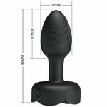 Plug anal vibrant Pretty Love Olman lumière LED noir 8,8 cm, vue 6