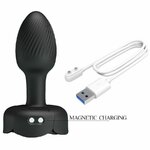 Plug anal vibrant Pretty Love Olman lumière LED noir 8,8 cm, vue 7