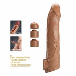 Manchon dextension de pénis ajustable Pretty Love 26 cm marron, vue 7 sur 9