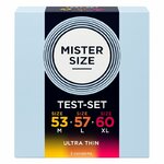 Pack échantillon préservatifs Mister Size 53-57-60 mm 3 unités, vue 1 sur 4