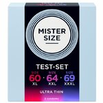 Pack échantillon préservatifs Mister Size 60-64-69 mm 3 unités, vue 1 sur 4