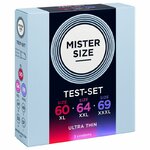 Pack échantillon préservatifs Mister Size 60-64-69 mm 3 unités, vue 3 sur 4