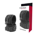 menottes BDSM luxe en brocart noir Darkness