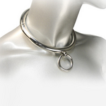 collier BDSM en métal chromé avec anneau 18 cm Metal Hard 2