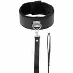 collier doublé néoprène avec laisse chaîne noire Darkness 2
