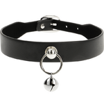 collier fétiche en cuir végan hochet et cerceau Coquette Chic Desire 3