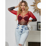 robe résille élastique manches longues dégradé rouge et noir Subblime 11