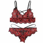 Ensemble dentelle rouge et noire Subblime, vue 5
