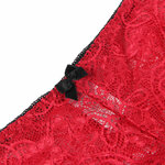 chemisier de nuit en soie et dentelle avec culotte rouge S/M Subblime 953898 9