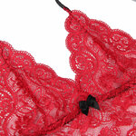 chemisier de nuit en soie et dentelle avec culotte rouge S/M Subblime 953898 10