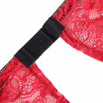 chemisier de nuit en soie et dentelle avec culotte rouge S/M Subblime 953898 13